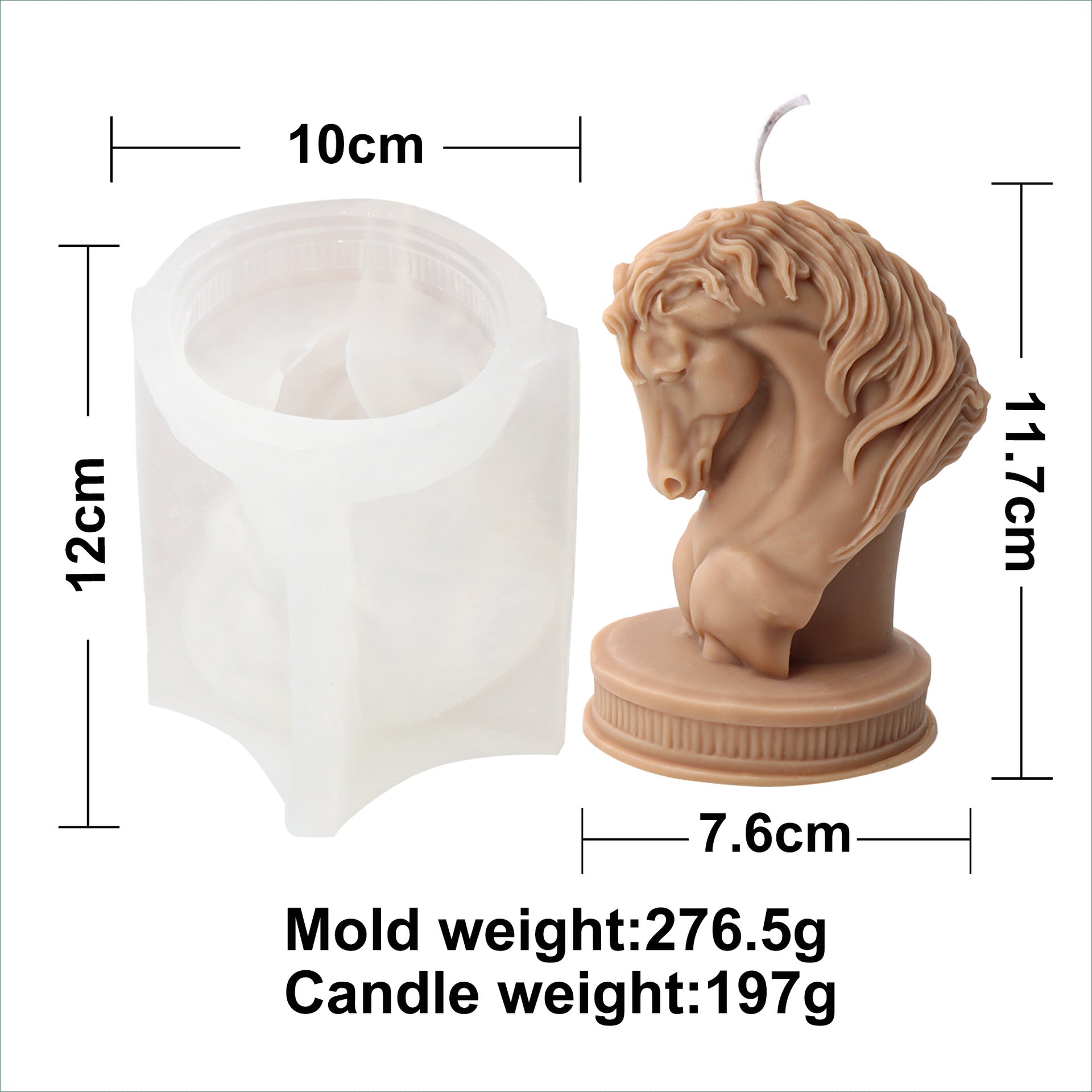 Horse Head Statue Silicone Candle Mold