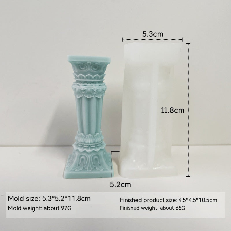 Retro Roman Column Candle Silicone Mold