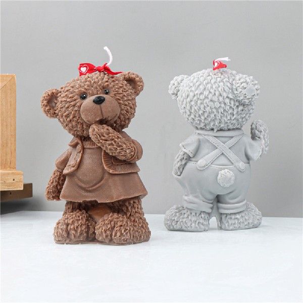 3D Cute Bear Silicone Candle Mold