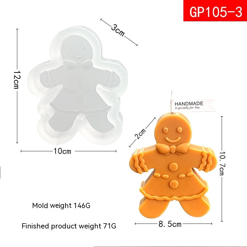 Christmas Gingerbread Man Candle Mold