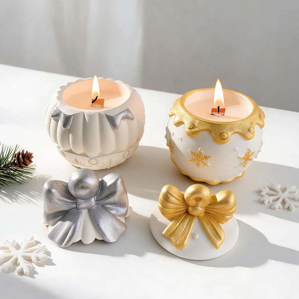Christmas Bauble Container Silicone Mold with Lid