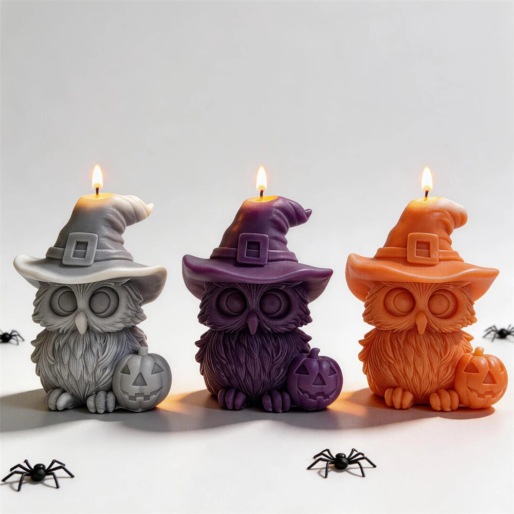 Cute Owl Silicone Candle Mold for Halloween