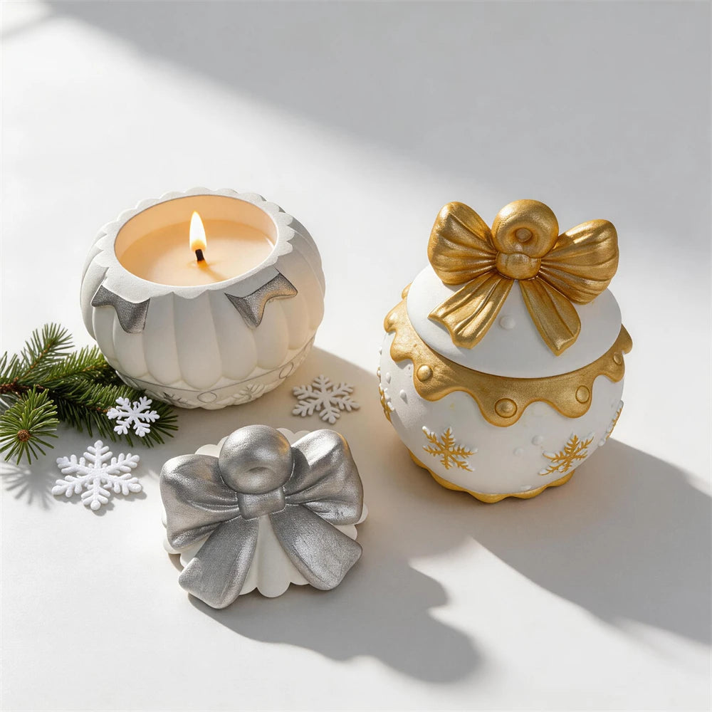 Christmas Bauble Container Silicone Mold with Lid