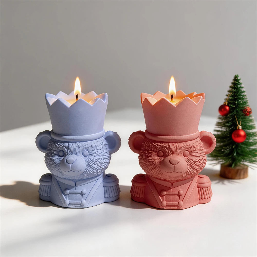 Nutcracker Bear Candle Jar Silicone Mold