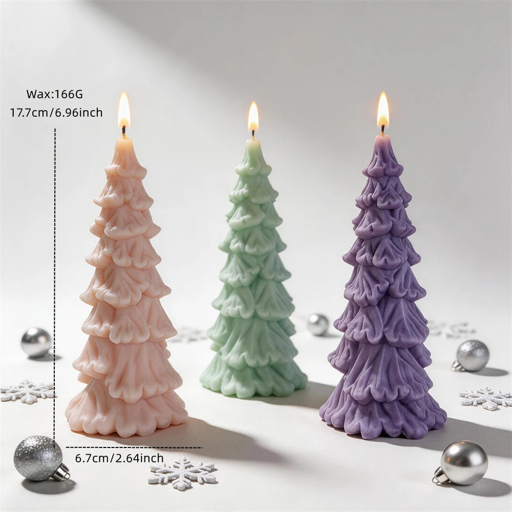 Cascading Christmas tree candle measuring 17.7 centimetres tall