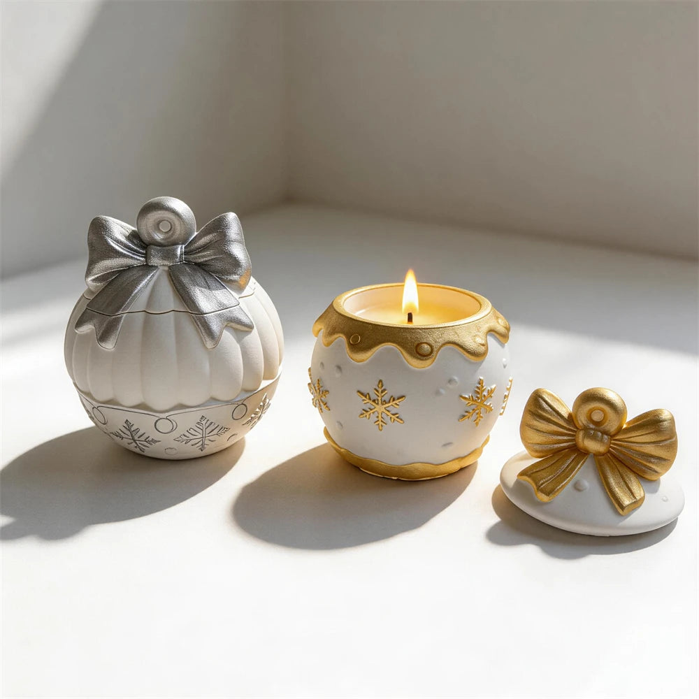 Christmas Bauble Container Silicone Mold with Lid