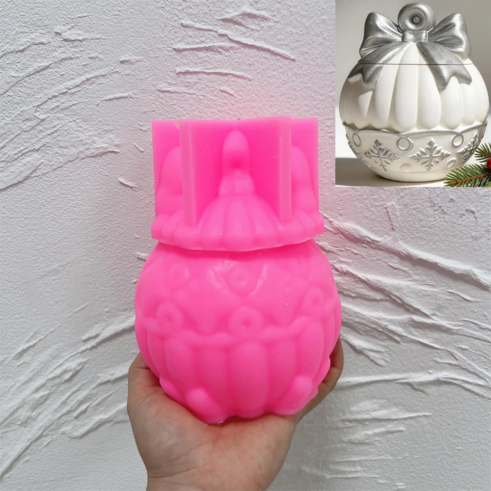 Christmas Bauble Container Silicone Mold with Lid