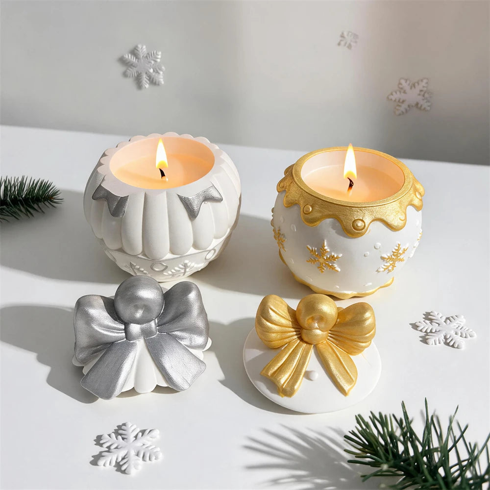 Christmas Bauble Container Silicone Mold with Lid