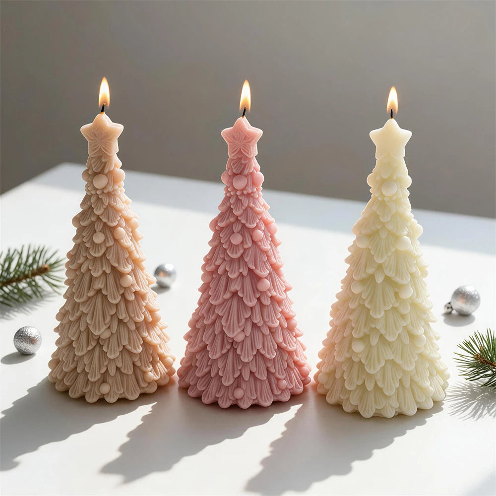 Scalloped Star Christmas Tree Silicone Candle Mold