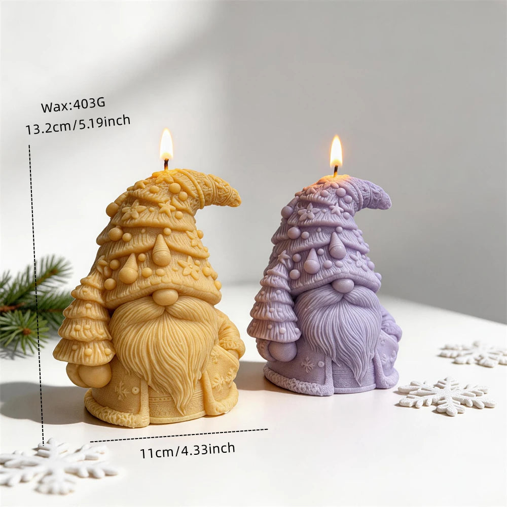 Christmas gnome candle measuring 13.2 centimetres tall
