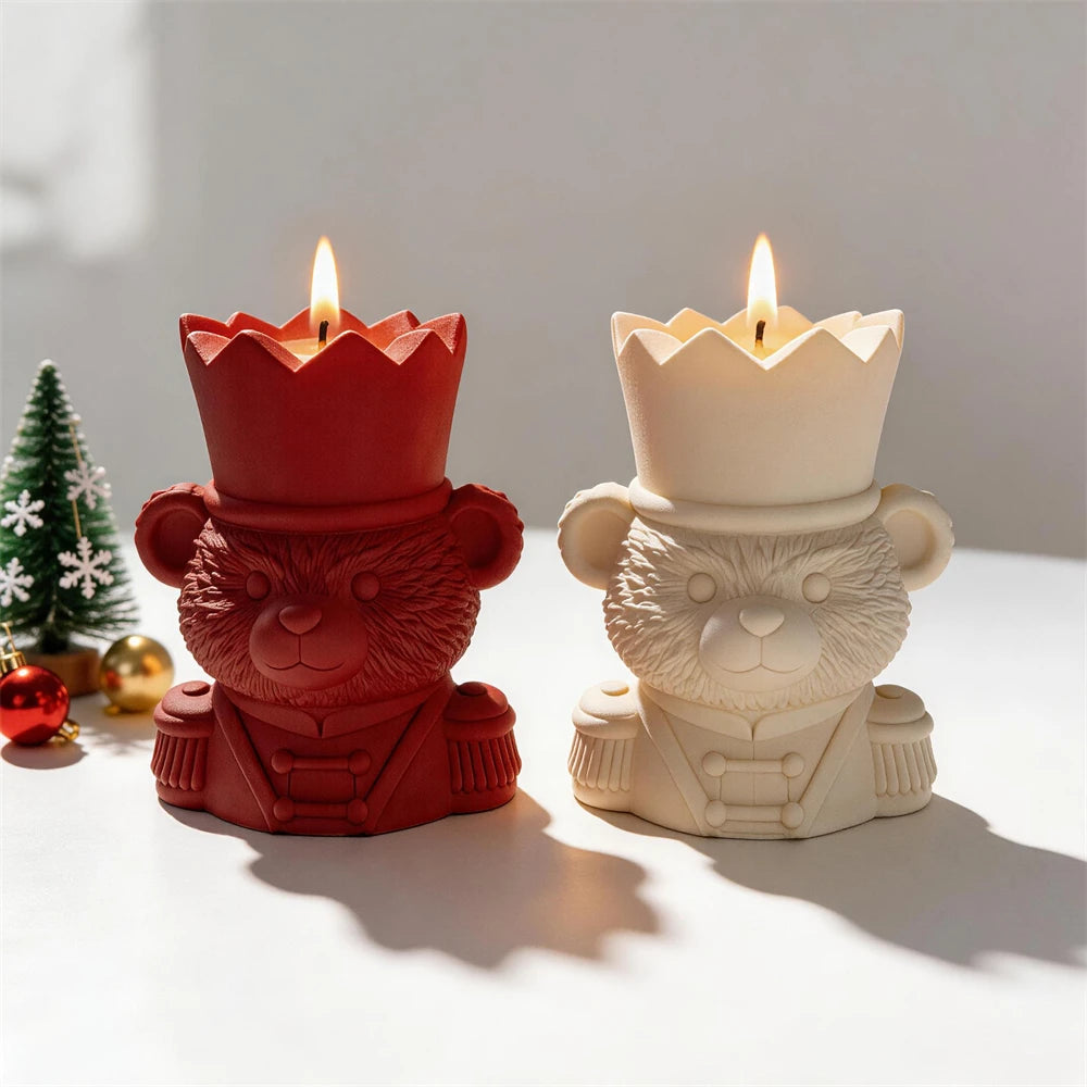 Nutcracker Bear Candle Jar Silicone Mold