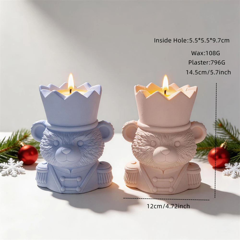 Nutcracker Bear Candle Jar Silicone Mold