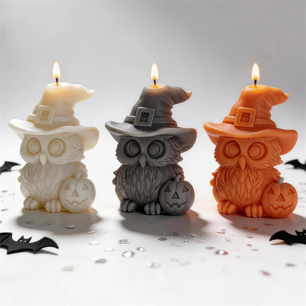 Cute Owl Silicone Candle Mold for Halloween