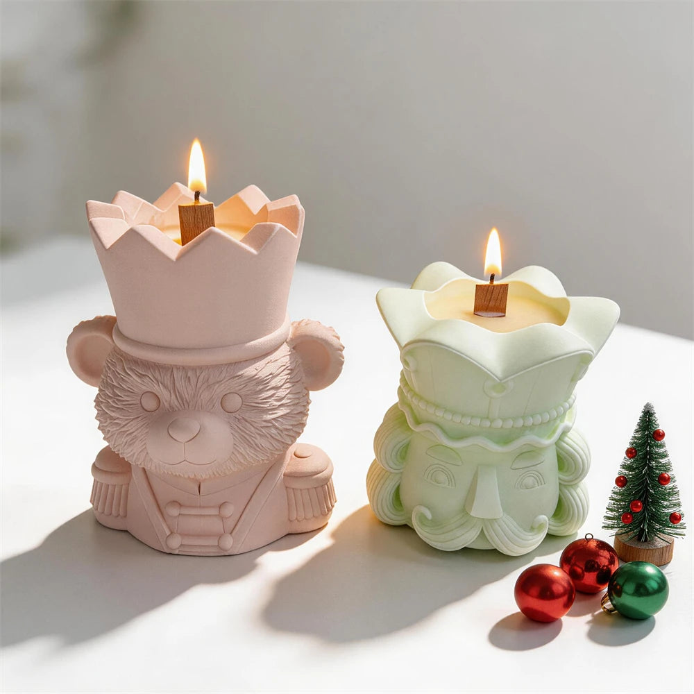 Nutcracker Bear Candle Jar Silicone Mold
