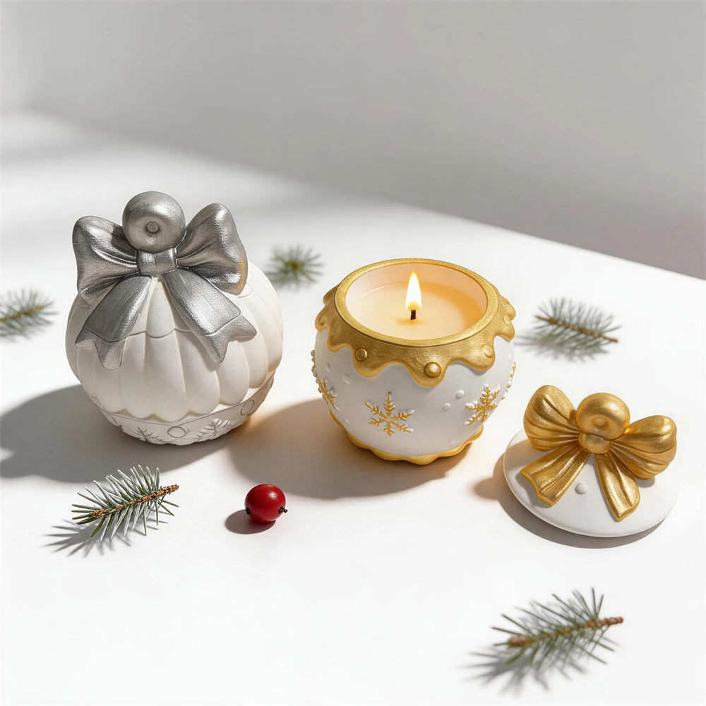 Christmas Bauble Container Silicone Mold with Lid