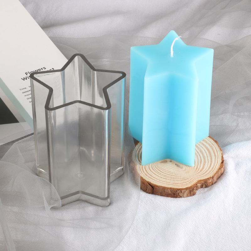 Five-Pointed Star Cylindrical Candle Mold Candles molds