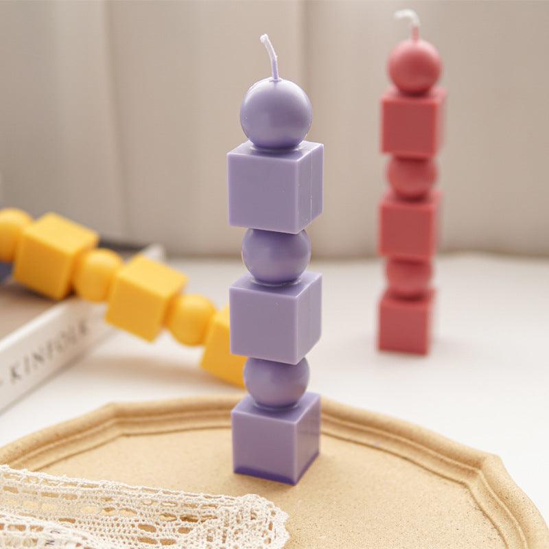 Geometric Columnar Cylinder Stack Candle Mold Candles molds