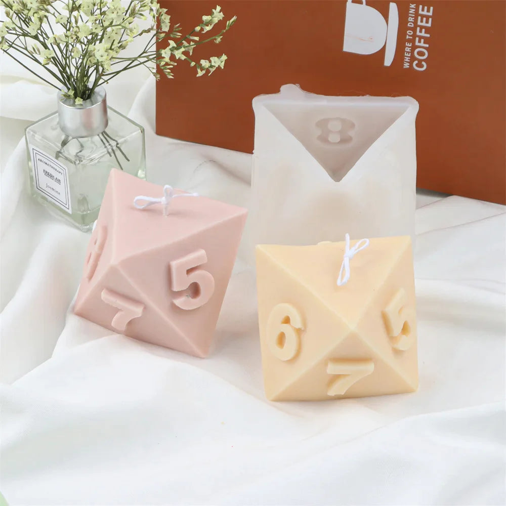 Polyhedral Dice Candle Molds Silicone