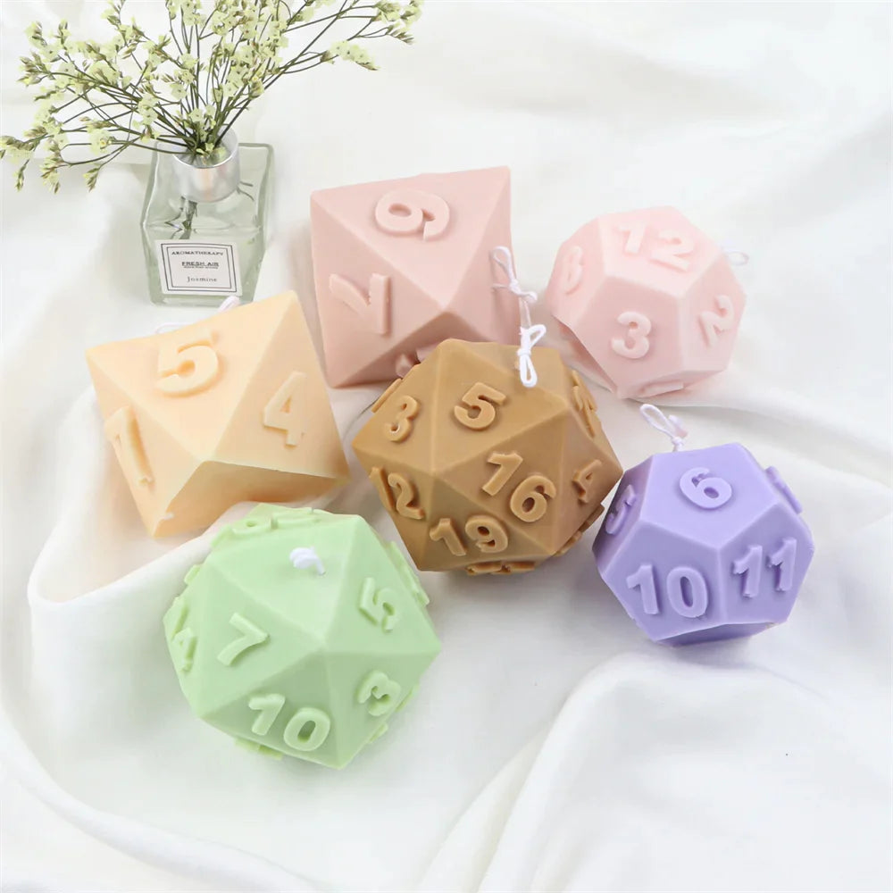 Polyhedral Dice Candle Molds Silicone