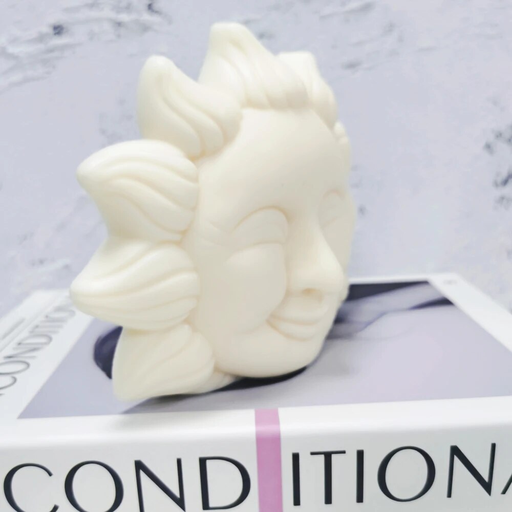 Happy Sun Flower Face Candle Mold