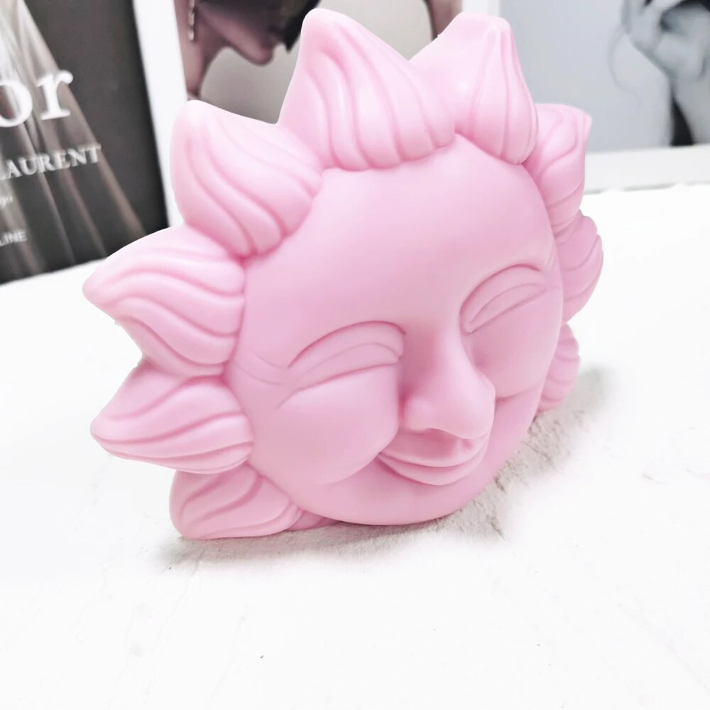 Happy Sun Flower Face Candle Mold