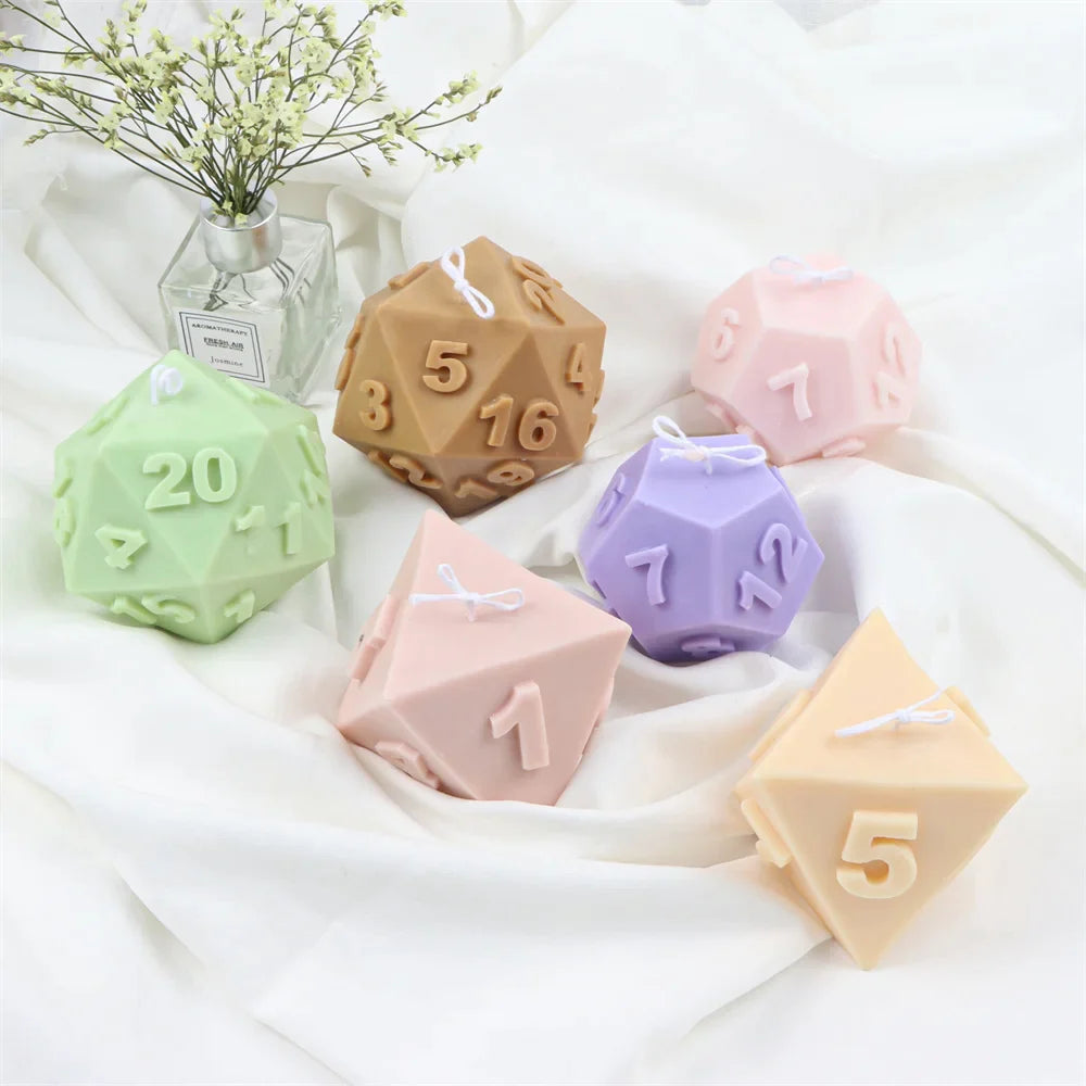 Polyhedral Dice Candle Molds Silicone