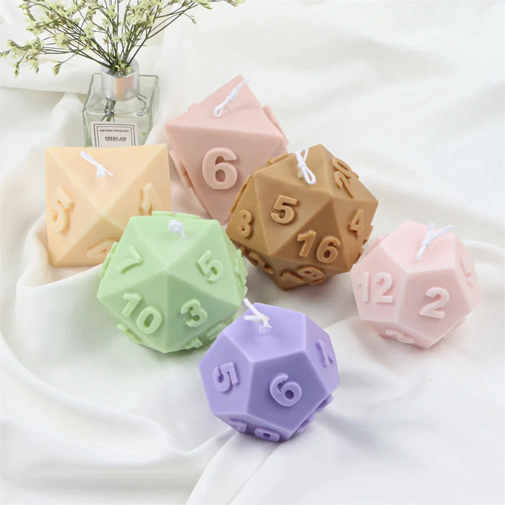 Polyhedral Dice Candle Molds Silicone