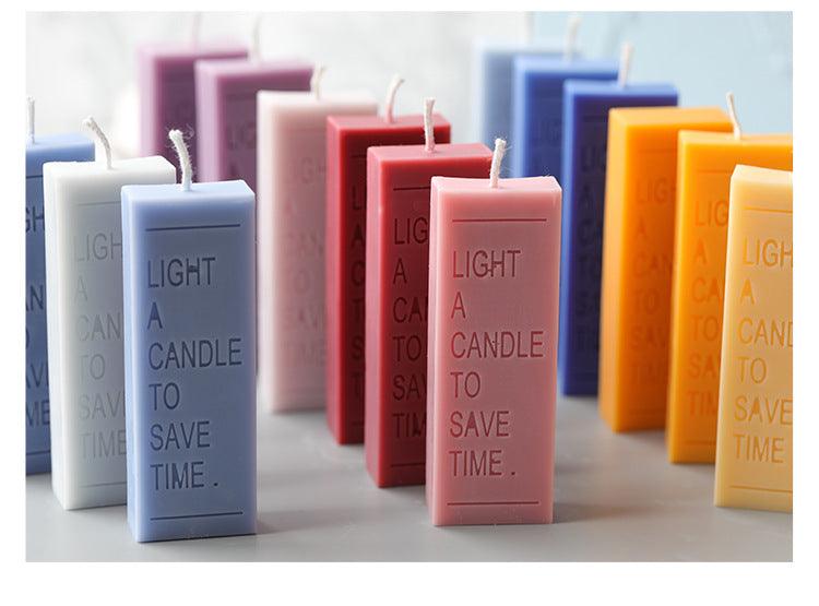 Light a Candle to save Time , Candle Quote Typo Scented Mold Candles molds