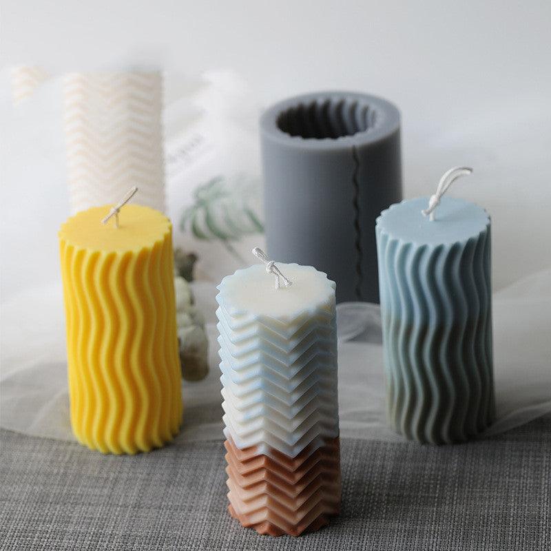 Lines Pattern cylindrical candle molds