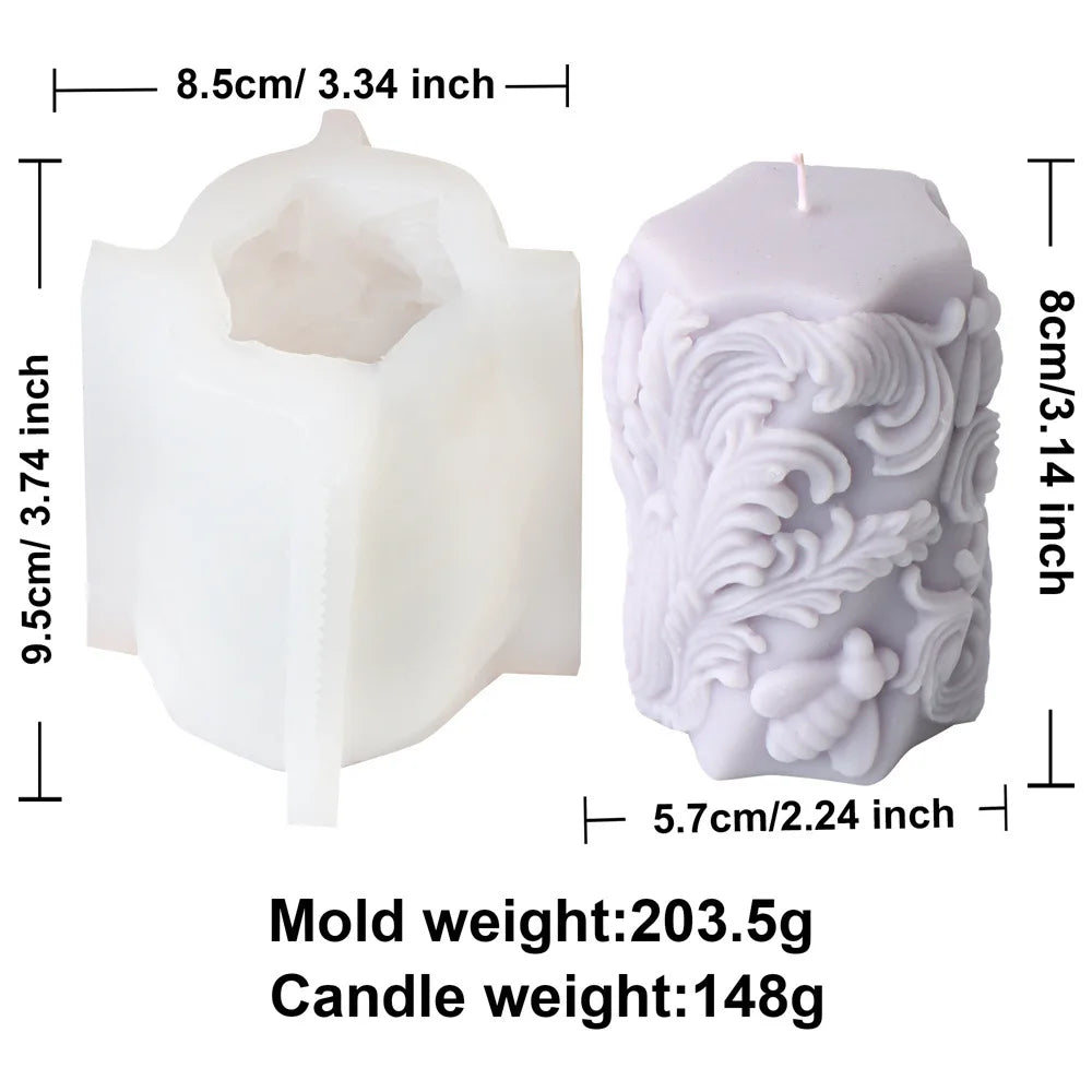 Honey Bee Blossom Pillar Candle Mold