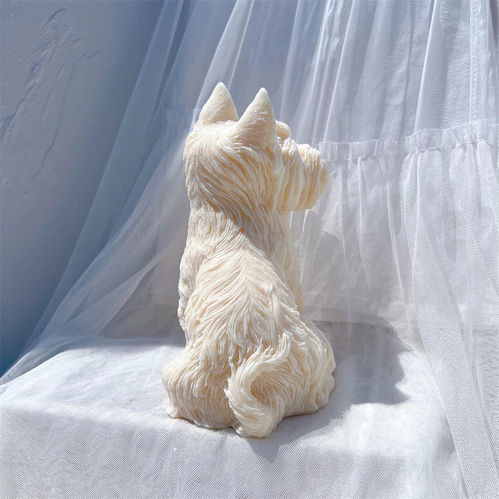 Yorkshire Terrier Dog Statue Candle Silicone Mold