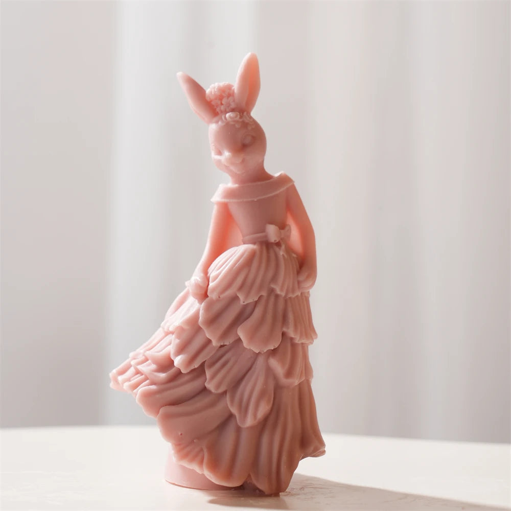 Elegant Lady Rabbit Silicone Candle Mold