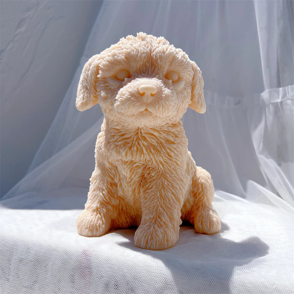 Cute Labradoodle Dog Silicone Candle Mold