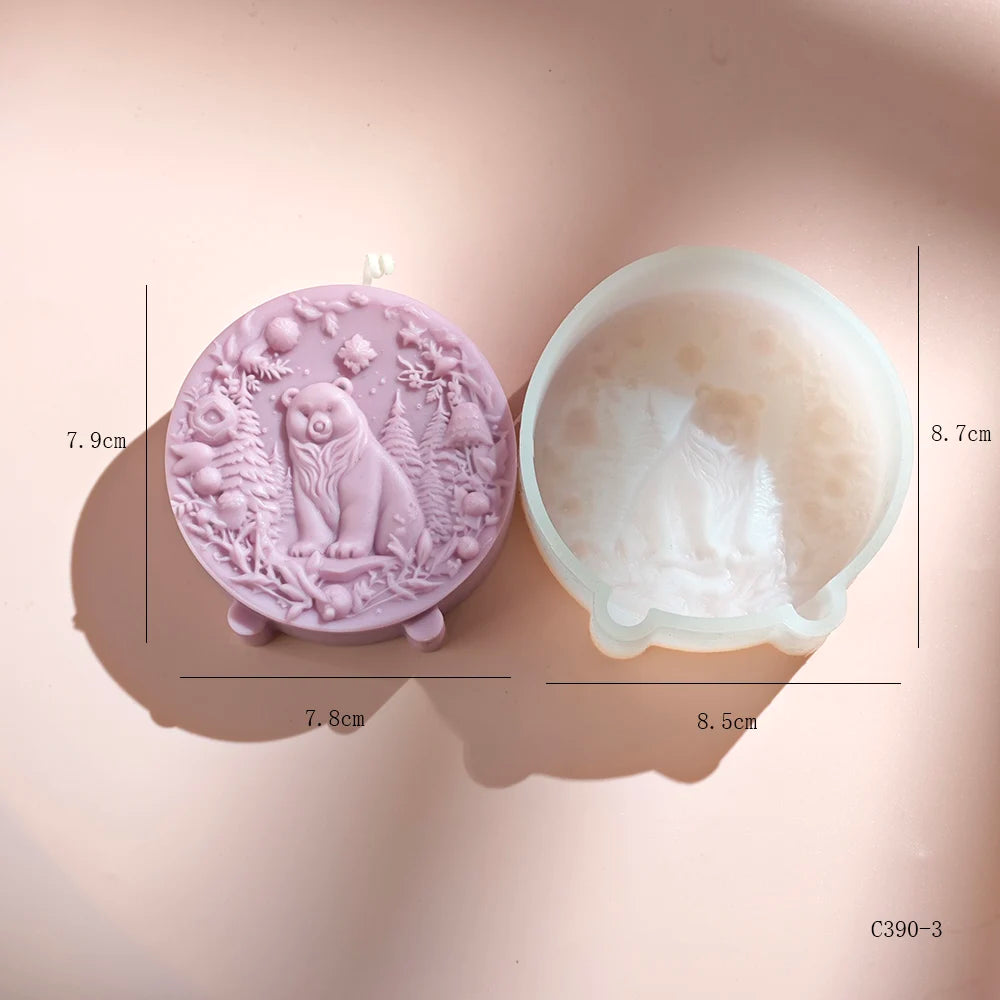 Winter Bear Gingerbread man Candle Mold