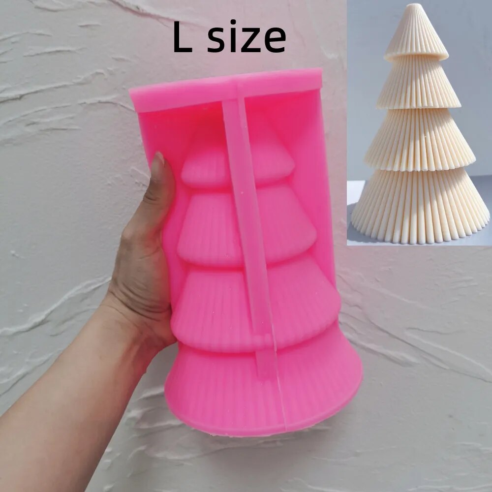 Ball Ribbed Christmas Tree Candle Molds