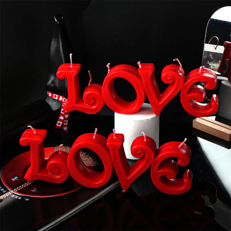 Large Size Love Letters Candle Mold Valentine's Day Decor DIY