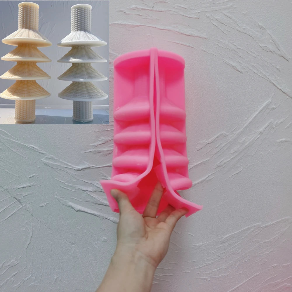 24CM Tall Weave Pillar Candle Mold