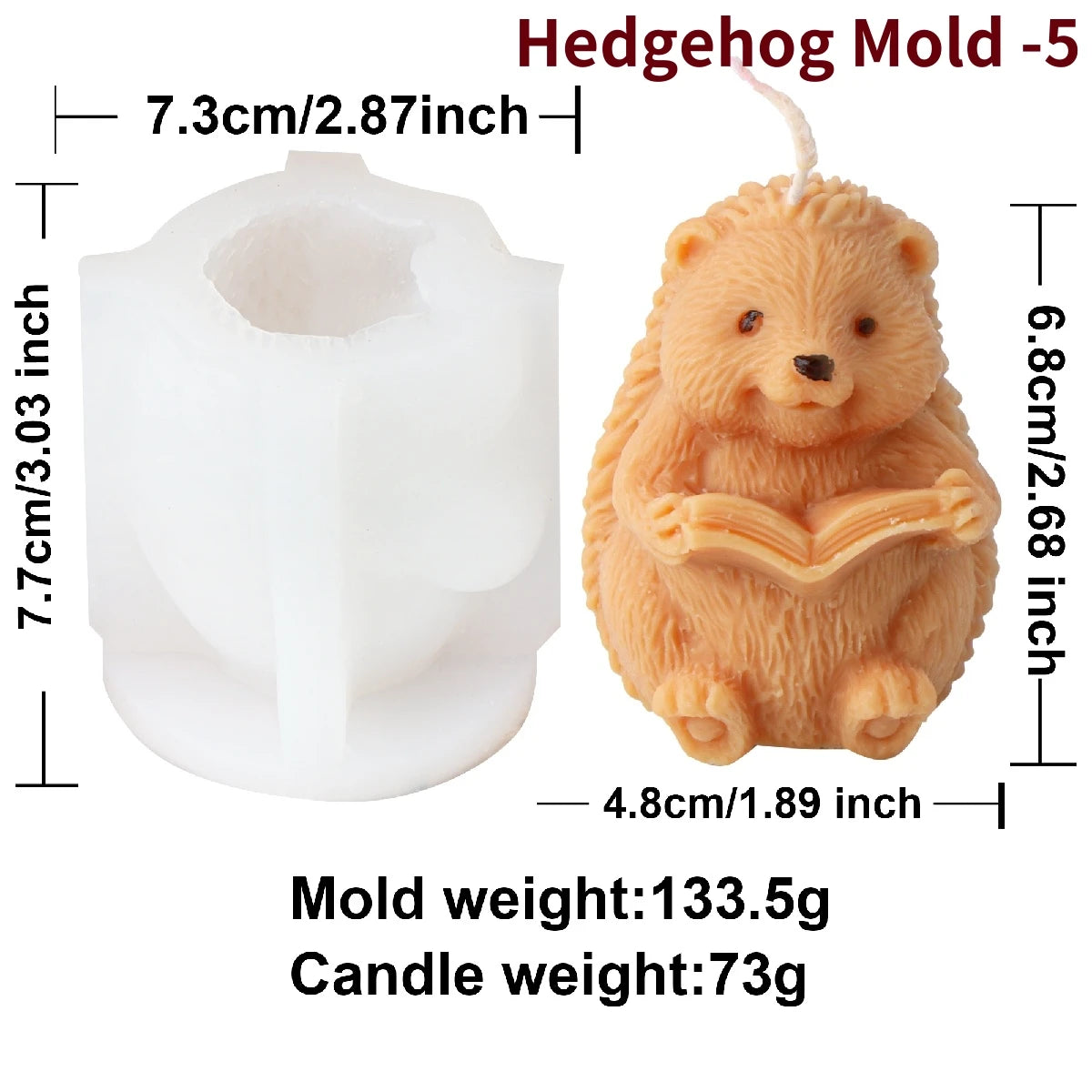 Cute Hedgehog Candle Mold