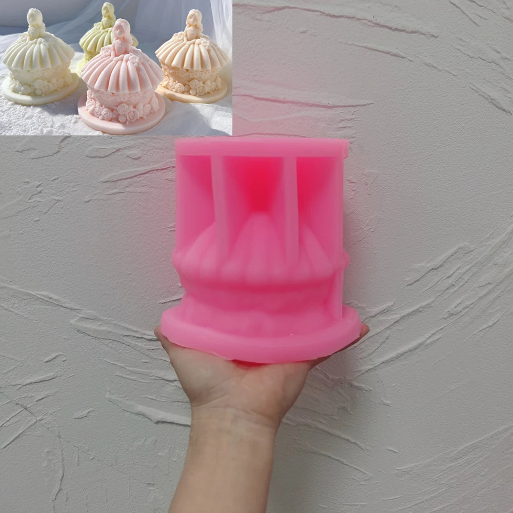 Princess Wedding Dress Cake Shape Candle Mold