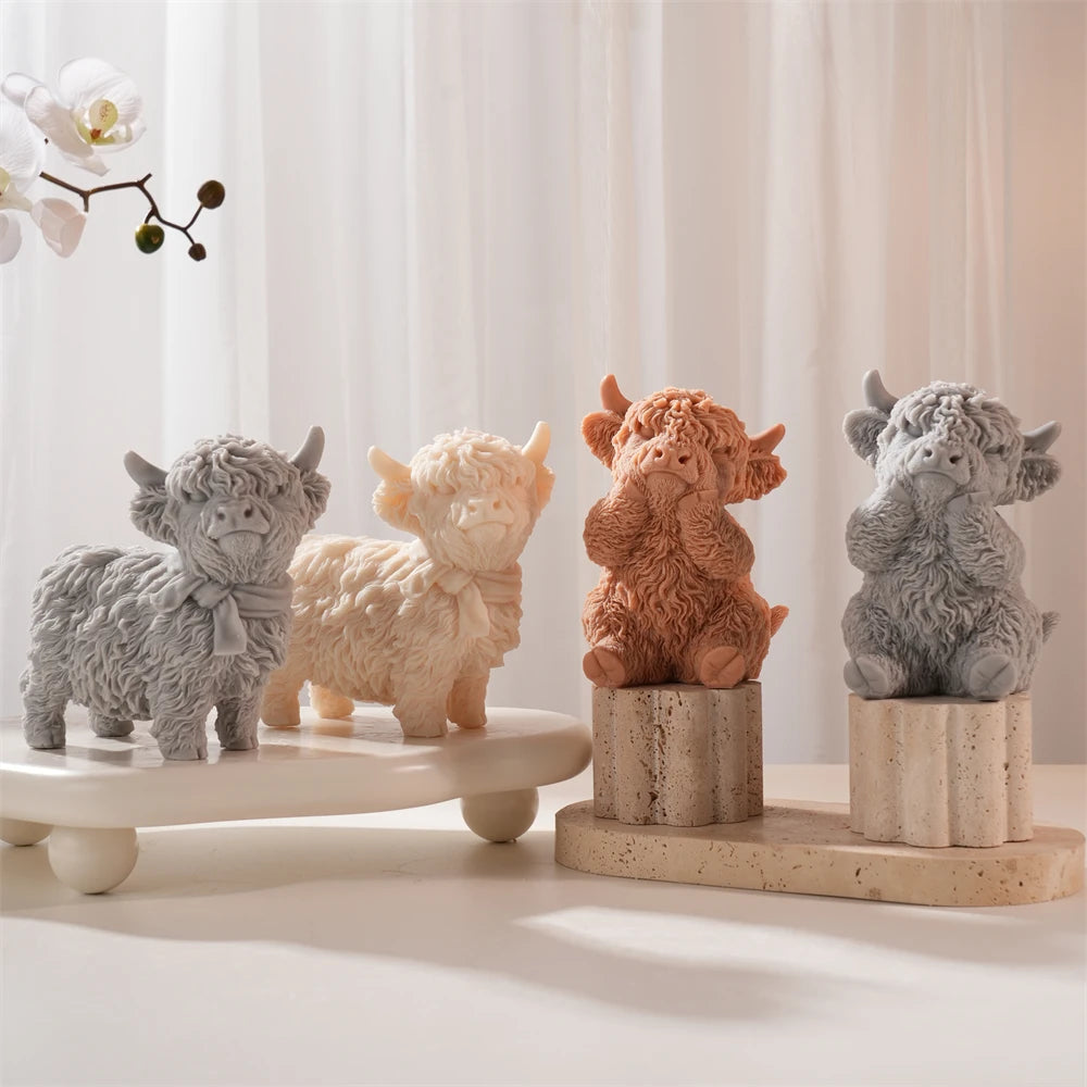 Highland Cattle Cow Silicone Candle Mold