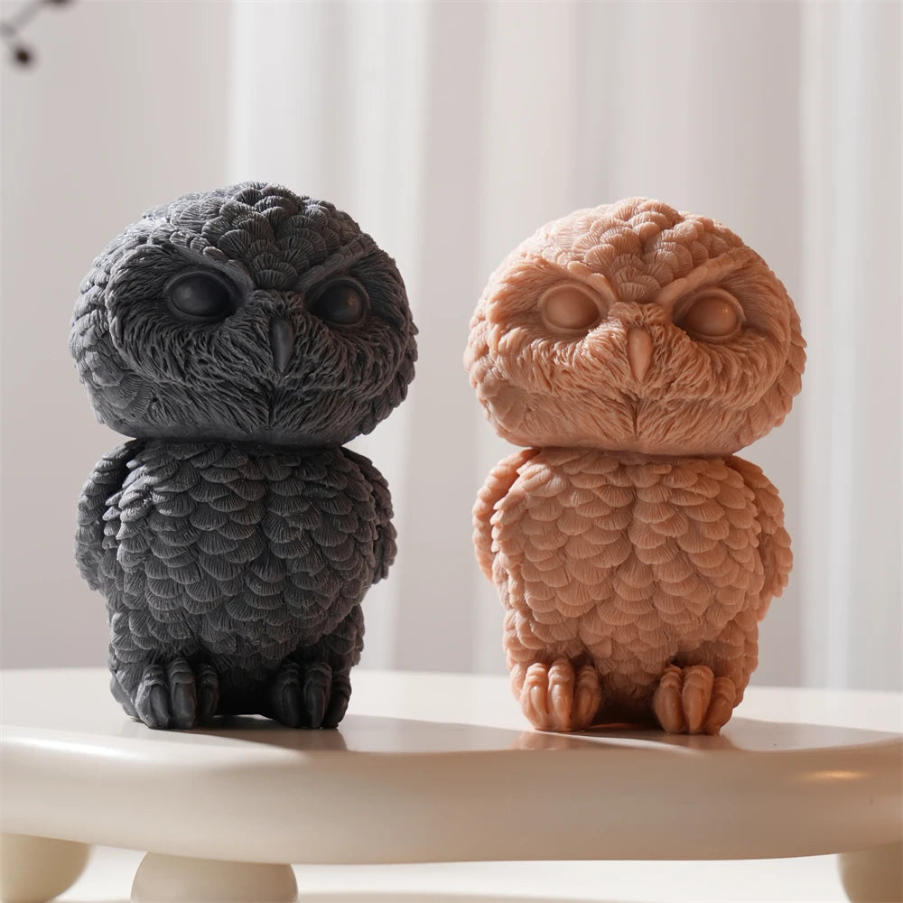 3D Cute Owl Silicone Candle Mold