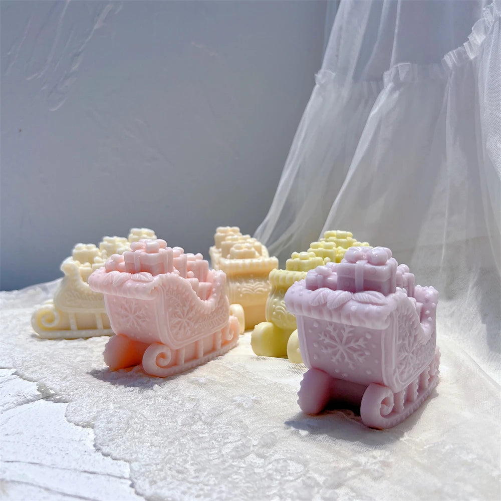 Christmas Santa’s Sleigh Silicone Candle Mold