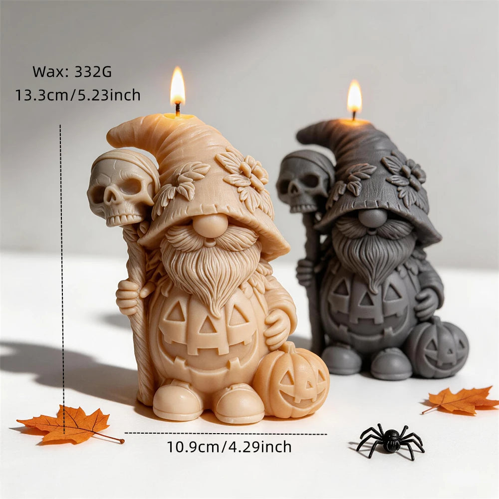 Halloween Pumpkin Gnome Silicone Candle Mold