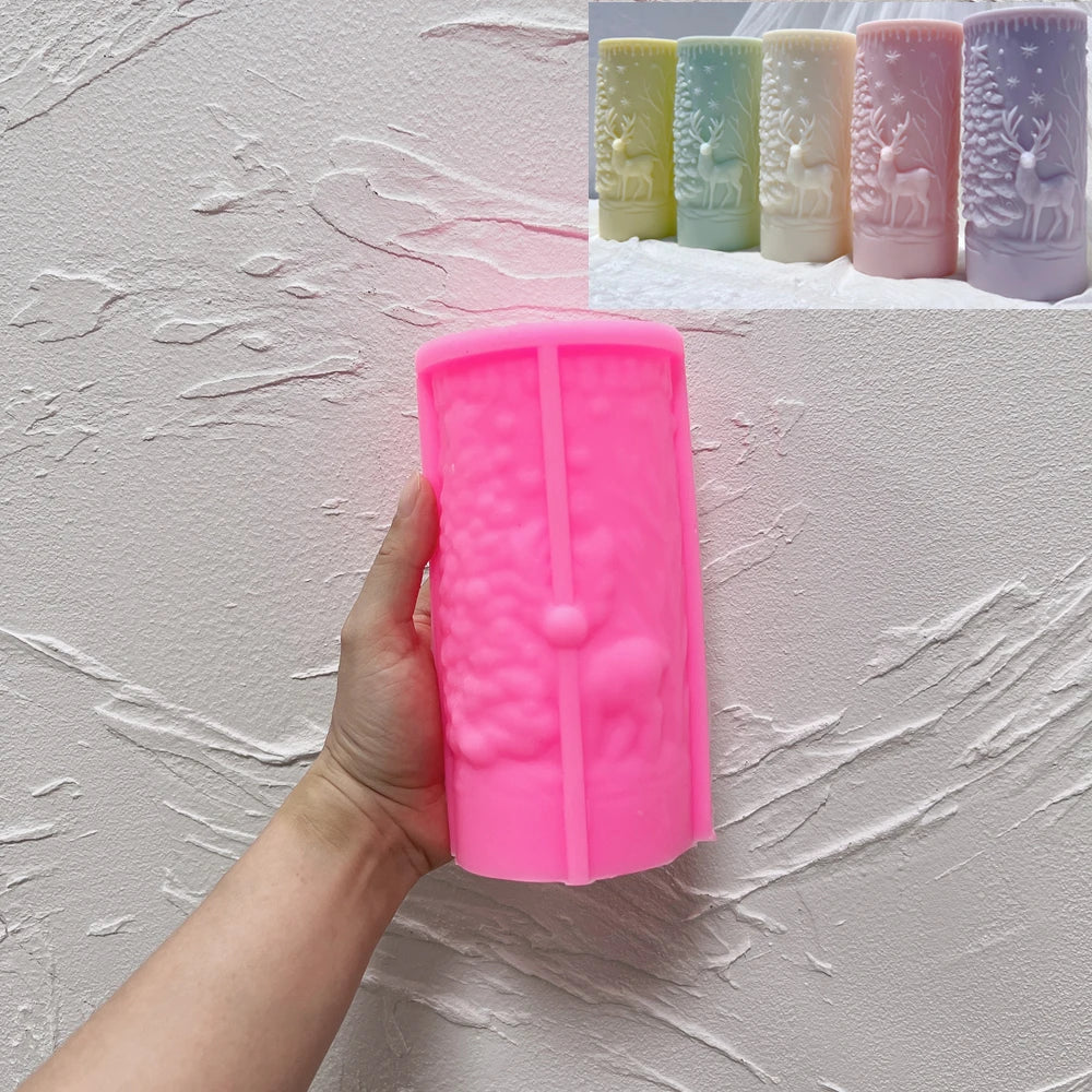 Santa Claus & Christmas Column Silicone Candle Molds