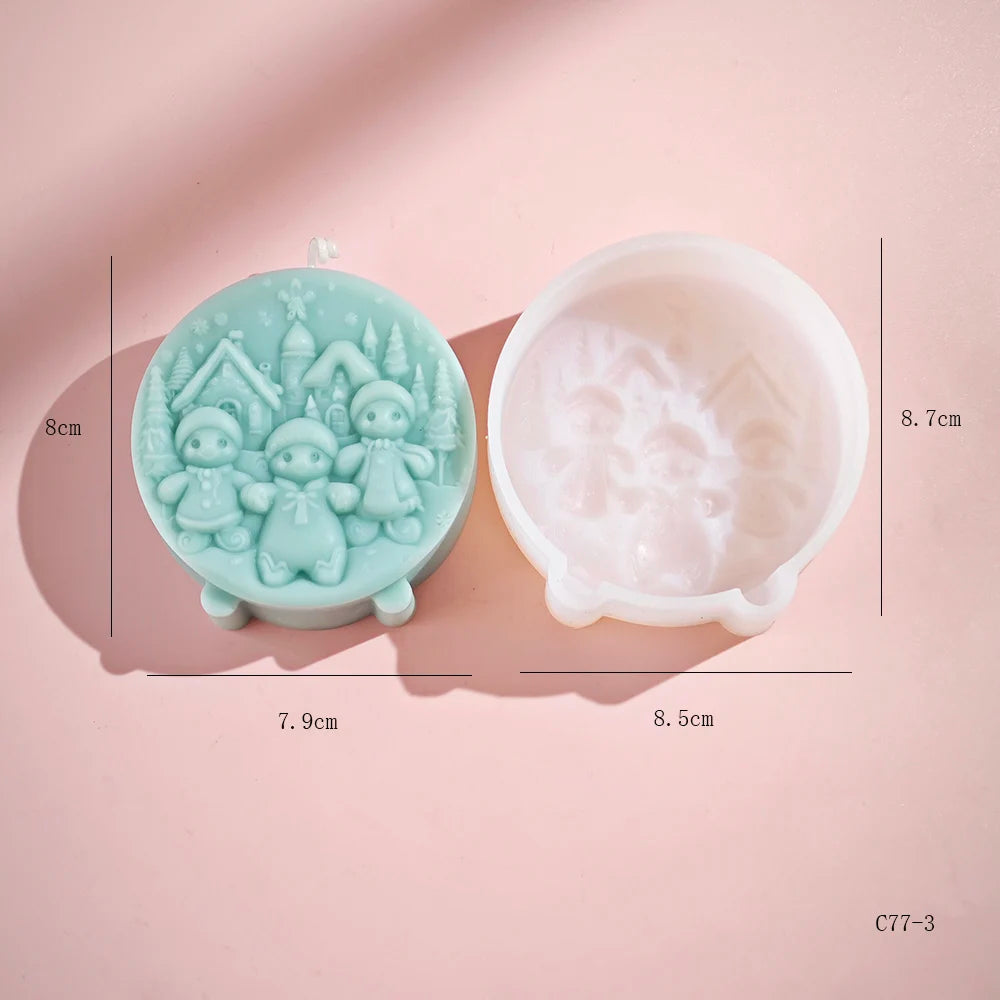 Winter Hat Snowman Candle Mold