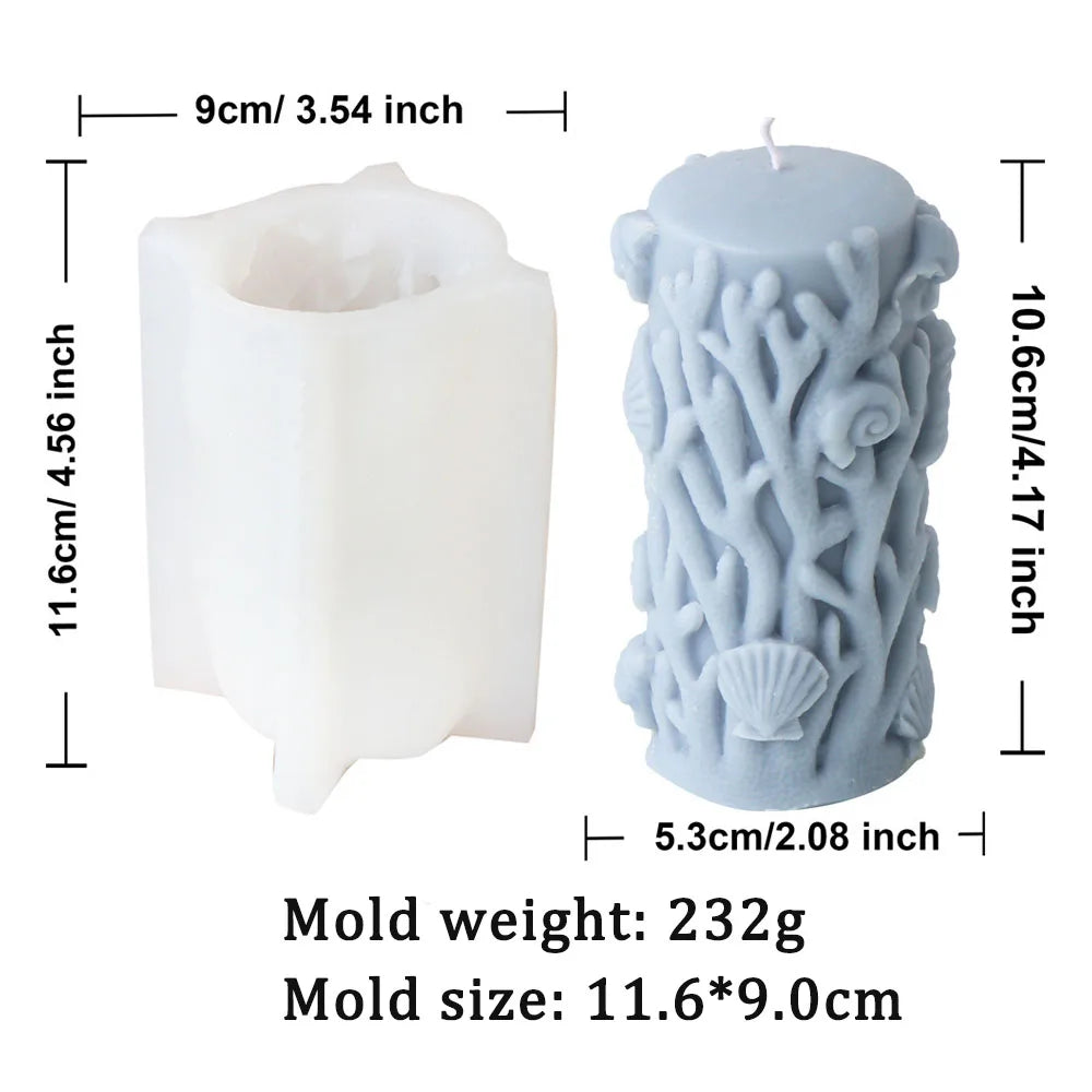 Coral Pillar Candle Silicone Mold
