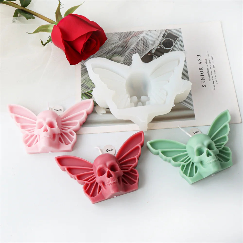 Butterfly Skull Silicone Candle Mold