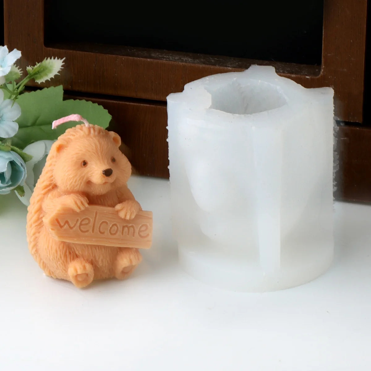 Cute Hedgehog Candle Mold