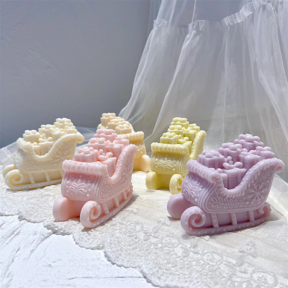 Christmas Santa’s Sleigh Silicone Candle Mold