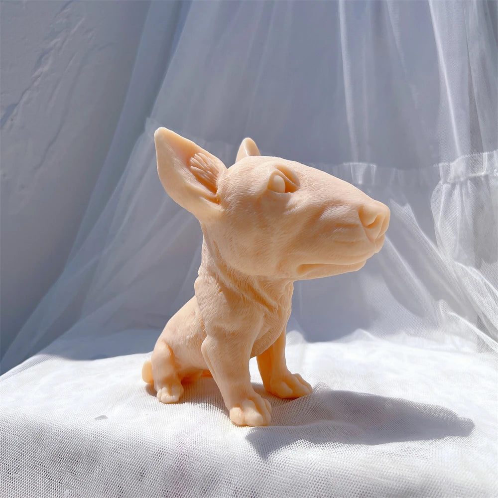 Bullhead Terrier Statue Candle Silicone Mold